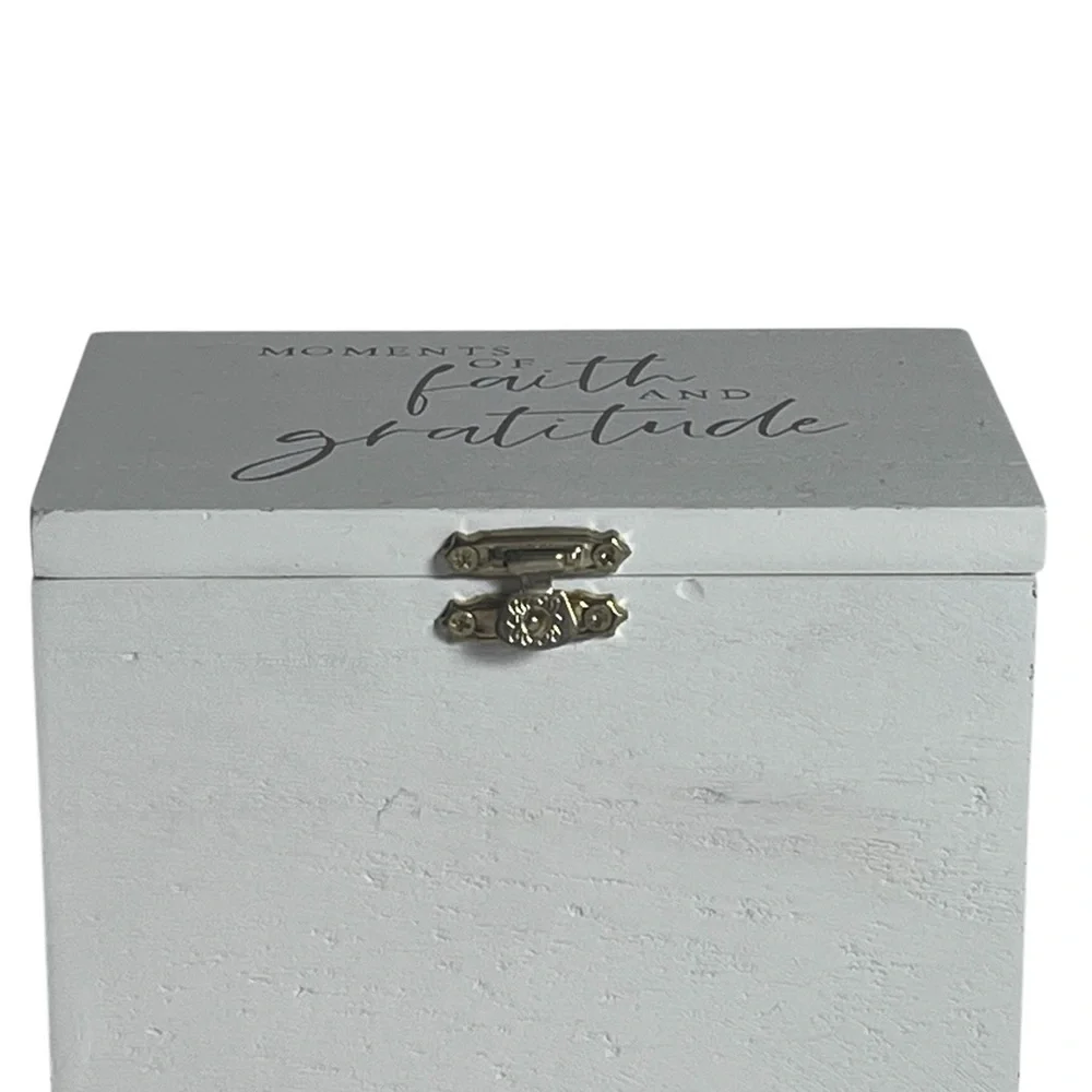 Faith and Gratitude Keepsake Box Store your cherished memories in style